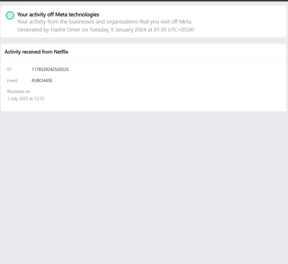 Netflix sharing my subscription data with Facebook