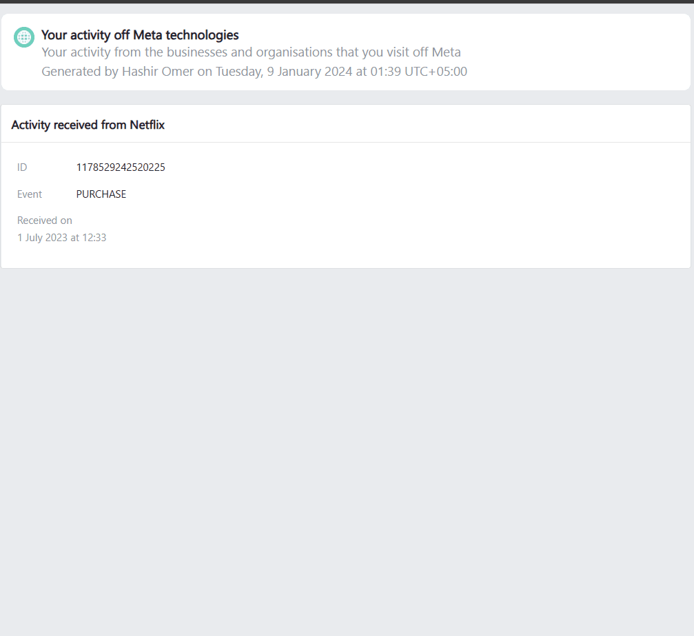 Netflix sharing my subscription data with Facebook